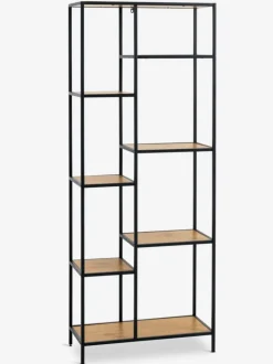 TRAPPEDAL Reoler Og Rumdelere|Reoler Og Rumdelere|Reol 7 hylder eg/sort Eg+Sort
