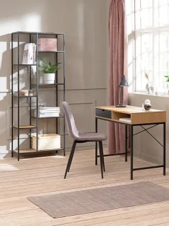 TRAPPEDAL Reoler Og Rumdelere|Reoler Og Rumdelere|Reol 7 hylder eg/sort Eg+Sort