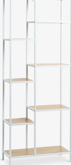 TRAPPEDAL Reoler Og Rumdelere|Reoler Og Rumdelere|Reol 7 hylder egefarve/hvid Eg+Hvid