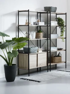 VANDBORG Reoler Og Rumdelere|Reoler Og Rumdelere|Reol 5 hylder eg/sort