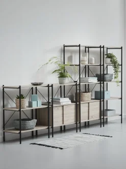 VANDBORG Reoler Og Rumdelere|Reoler Og Rumdelere|Reol 3 hylder eg/sort