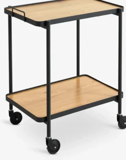 GANGSTED Småopbevaring Diverse|Rullebord 2 hylder egefarve/sort Eg+Sort