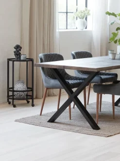 SORTEBRO Småopbevaring Diverse|Rullebord 2 hylder sort/glas