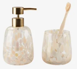 EDSBRO Badeværelsesopbevaring|Personlig Velvære|Sæbedispenser håndlavet glas