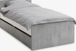 BILLUND Børnesenge|Seng m/opbevaringsplads 90x200 hvid/beton Hvid+Beton