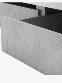 BILLUND Børnesenge|Seng m/opbevaringsplads 90x200 hvid/beton Hvid+Beton