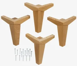 BEDLEG CONICAL OAK Sengeben Og Tilbehør|Sengeben B4,5xL4,5xH15cm eg sæt med 4