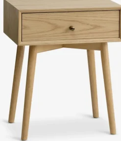 HOKKSUND Sengeborde|Sengeborde|Sengebord 1 skuffe natur Eg