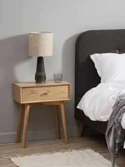 HOKKSUND Sengeborde|Sengeborde|Sengebord 1 skuffe natur Eg