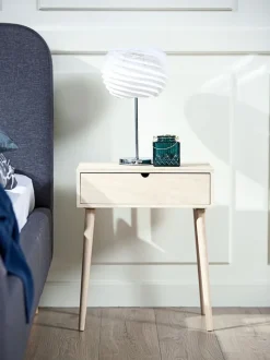 ILBRO Sengeborde|Sengeborde|Sengebord 1 skuffe natur