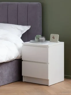 LIMFJORDEN Sengeborde|Sengeborde|Sengebord 2 skuffer Hvid