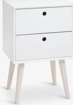 OPLEV Sengeborde|Sengeborde|Sengebord 2 skuffer hvid/fyr