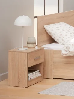 TAPDRUP Sengeborde|Sengeborde|Sengebord 1 skuffe Eg
