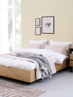 ELLINGE 180 X 200 Cm|160 X 200 Cm|Sengeramme 140x200 m/opbevaringsplads egefarve