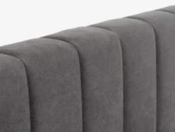 HASLEV 180 X 200 Cm|160 X 200 Cm|Sengeramme 140x200 m/opbevaringsplads mørkegråt stof