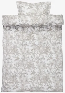 HELGA Sengetøj|Sengetøj satin 140x200 hvid/grå