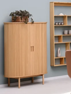 LYNGVIG Skænke Og Vitrineskabe|Skænke Og Vitrineskabe|Skab 90 cm 2 jalousilåger eg natur