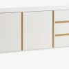 FENSMARK Skænke Og Vitrineskabe|Skænke Og Vitrineskabe|Skænk 2 låger 3 skuffer hvid/eg