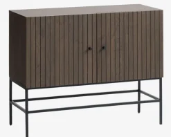 HEMDRUP Skænke Og Vitrineskabe|Skænke Og Vitrineskabe|Skænk 2 låger mørk egefarve/sort Mørkeg