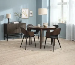 HEMDRUP Skænke Og Vitrineskabe|Skænke Og Vitrineskabe|Skænk 2 låger mørk egefarve/sort Mørkeg