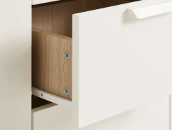 JENSLEV Skænke Og Vitrineskabe|Skænke Og Vitrineskabe|Skænk 2 låger 4 skuffer eg/hvid