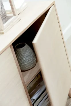 KALBY Skænke Og Vitrineskabe|Skænke Og Vitrineskabe|Skænk 2 låger 3 skuffer lys eg