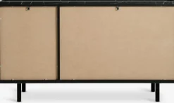 KRONDAL Skænke Og Vitrineskabe|Skænke Og Vitrineskabe|Skænk 3 låger sort/marmorfarve