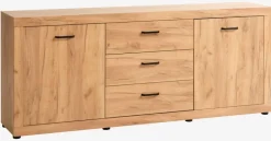 LINTRUP Skænke Og Vitrineskabe|Skænke Og Vitrineskabe|Skænk 2 låger 3 skuffer egefarve