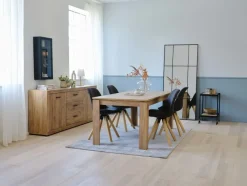 LINTRUP Skænke Og Vitrineskabe|Skænke Og Vitrineskabe|Skænk 2 låger 3 skuffer egefarve