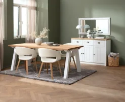 MARKSKEL Skænke Og Vitrineskabe|Skænke Og Vitrineskabe|Skænk 3 låger /egefarve Hvid