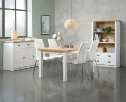 MARKSKEL Skænke Og Vitrineskabe|Skænke Og Vitrineskabe|Skænk 3 låger /egefarve Hvid