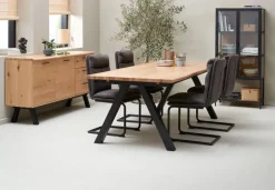 SANDBY Skænke Og Vitrineskabe|Skænke Og Vitrineskabe|Skænk 2 låger + 3 skuffer eg natur/sort