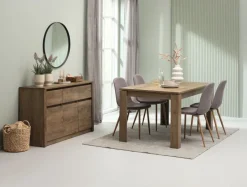 VEDDE Skænke Og Vitrineskabe|Skænke Og Vitrineskabe|Skænk 3 låger 3 skuffer vild eg