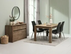 VEDDE Skænke Og Vitrineskabe|Skænke Og Vitrineskabe|Skænk 3 låger 3 skuffer vild eg