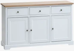 VISLINGE Skænke Og Vitrineskabe|Skænke Og Vitrineskabe|Skænk 3 låger 3 skuffer natur/hvid