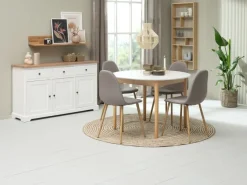 VISLINGE Skænke Og Vitrineskabe|Skænke Og Vitrineskabe|Skænk 3 låger 3 skuffer natur/hvid