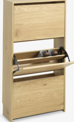 BAKHUSE Skoopbevaring|Skoskab 3 rum efarve Eg