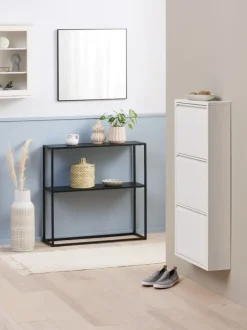 HALLENSLEV Skoopbevaring|Skoskab 3 rum Hvid