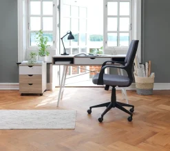 ABBETVED Skriveborde|Skrivebord 48x120 eg/hvid Eg+Hvid