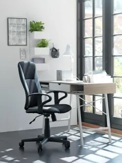 ABBETVED Skriveborde|Skrivebord 48x120 eg/hvid Eg+Hvid