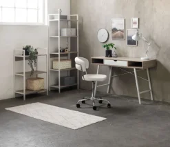 ABBETVED Skriveborde|Skrivebord 48x120 eg/hvid Eg+Hvid