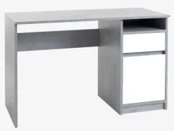 BILLUND Skriveborde|Skrivebord 54x120 beton/hvid Hvid+Beton