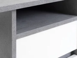 BILLUND Skriveborde|Skrivebord 54x120 beton/hvid Hvid+Beton