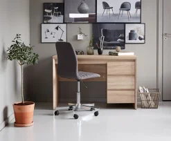 ABILDHOLT Kontorstole|Skrivebordsstol mørkegråt stof/krom