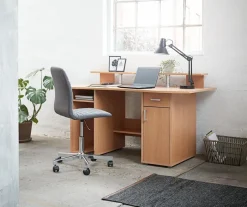 ABILDHOLT Kontorstole|Skrivebordsstol mørkegråt stof/krom