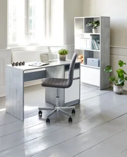 ABILDHOLT Kontorstole|Skrivebordsstol mørkegråt stof/krom