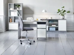 ABILDHOLT Kontorstole|Skrivebordsstol mørkegråt stof/krom