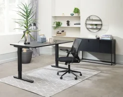 ASPERUP Kontorstole|Skrivebordsstol sort mesh/sort stof