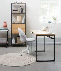 KOKKEDAL Kontorstole|Skrivebordsstol gråt stof/hvid