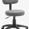 MULDBJERG Kontorstole|Skrivebordsstol mørkegråt stof/sort